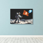 "Bitcoin Moon" Olie Schilderij #1 Canvas Afdruk (Insitu (Houten vloer))