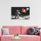 "Bitcoin Moon" Olie Schilderij #1 Canvas Afdruk (Insitu (Woonkamer))