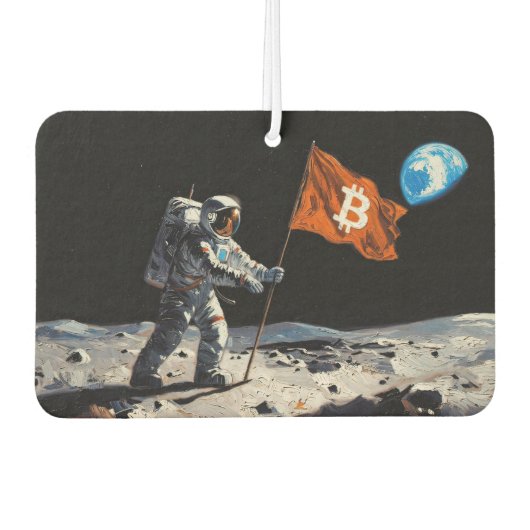 "Bitcoin Moon" Olie Schilderij #1 Luchtverfrisser (Voorkant)