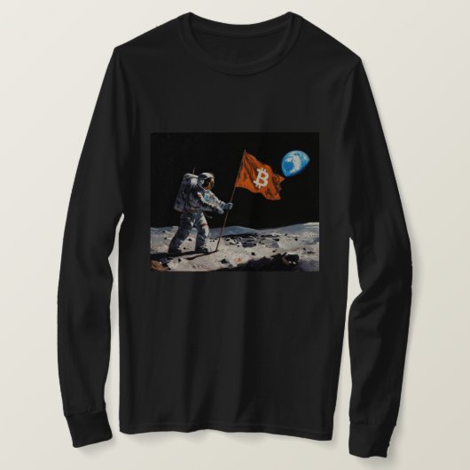 "Bitcoin Moon" Olie Schilderij #1 T-shirt (Design voorkant)