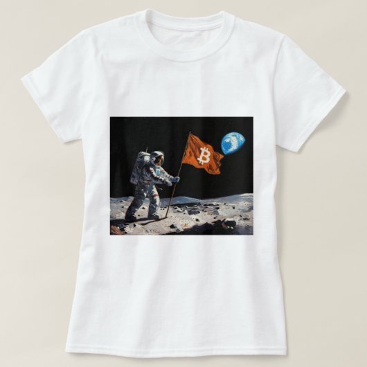 "Bitcoin Moon" Olie Schilderij #1 T-shirt (Design voorkant)