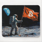 "Bitcoin Moon" Olie Schilderij #5 Muismat (Voorkant)