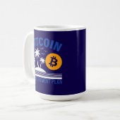 Bitcoin My Retirement, Island Vibes Tropical  Koffiemok (Voorkant links)