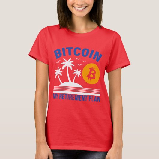 Bitcoin My Retirement, Island Vibes Tropical  T-shirt (Voorkant)