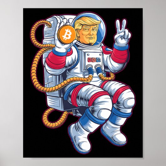 Bitcoin naar de maan BTC-astronaut Crypto Fomo Tru Poster (Voorkant)
