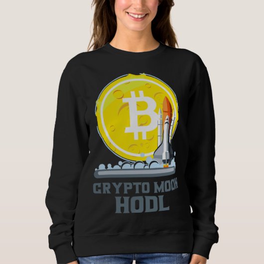 Bitcoin Naar De Maan Crypto Valuta Hodl Trui (Voorkant)