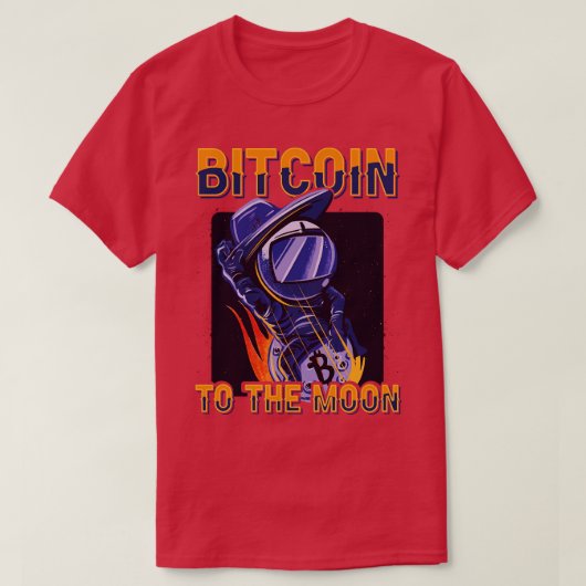 Bitcoin Naar De Maan Grappige Crypto Pun Astronaut T-shirt (Design voorkant)