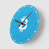 Bitcoin Neuron Blauw Ronde Klok (Hoek)