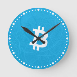 Bitcoin Neuron Blauw Ronde Klok