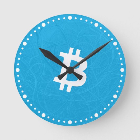Bitcoin Neuron Blauw Ronde Klok (Voorkant)