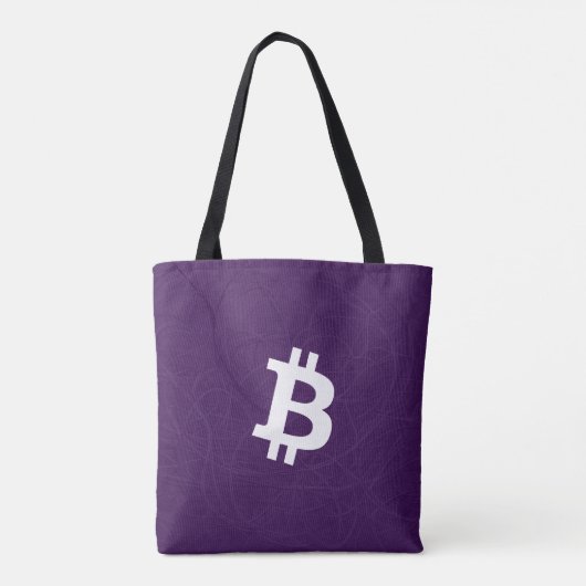 Bitcoin Neuron Dark Purple Tote Bag (Achterkant)