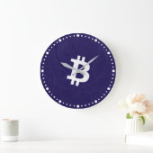 Bitcoin Neuron Donkerblauw Grote Klok (Huis)