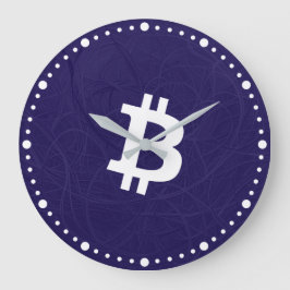 Bitcoin Neuron Donkerblauw Grote Klok