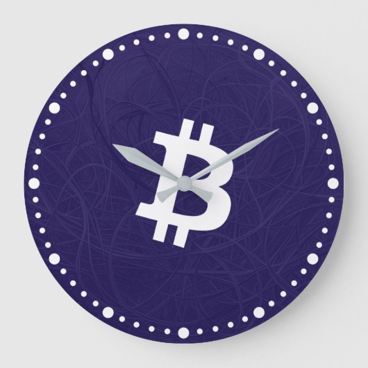 Bitcoin Neuron Donkerblauw Grote Klok (Voorkant)