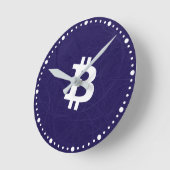 Bitcoin Neuron Donkerblauw Ronde Klok (Hoek)