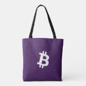 Bitcoin Neuron Donkerpaars Tote Bag (Achterkant)