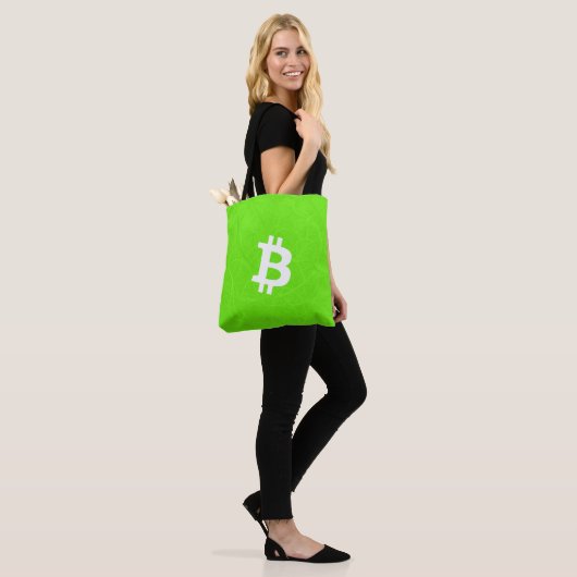 Bitcoin Neuron Green Tote Bag (Op model)