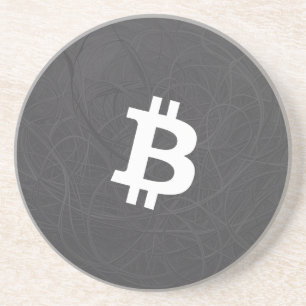 Bitcoin Neuron Grijs Zandsteen Onderzetter