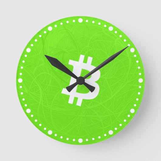 Bitcoin Neuron Groen Ronde Klok (Voorkant)