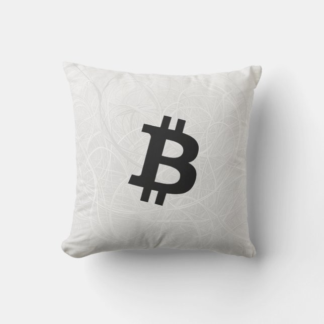 Bitcoin Neuron White Kussen (Voorkant)