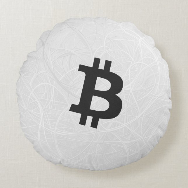 Bitcoin Neuron White Rond Kussen (Voorkant)