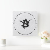 Bitcoin Neuron Wit Vierkante Klok (Huis)
