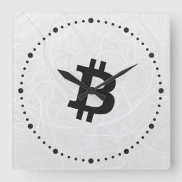 Bitcoin Neuron Wit Vierkante Klok