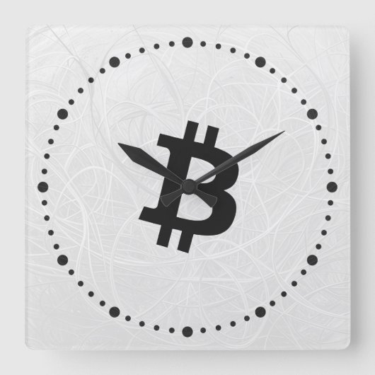 Bitcoin Neuron Wit Vierkante Klok (Voorkant)