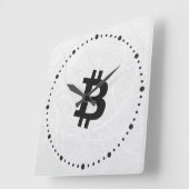 Bitcoin Neuron Wit Vierkante Klok (Hoek)