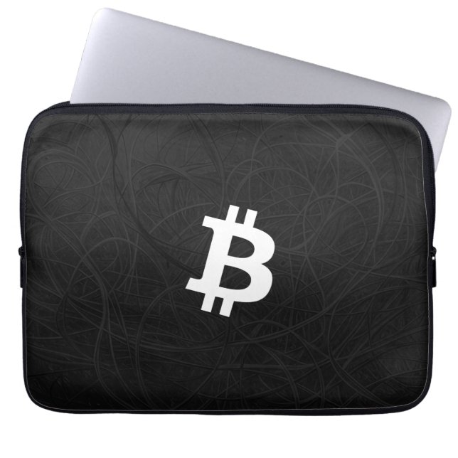 Bitcoin Neuron Zwart Laptop Sleeve (Voorkant)