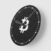 Bitcoin Neuron Zwart Ronde Klok (Hoek)