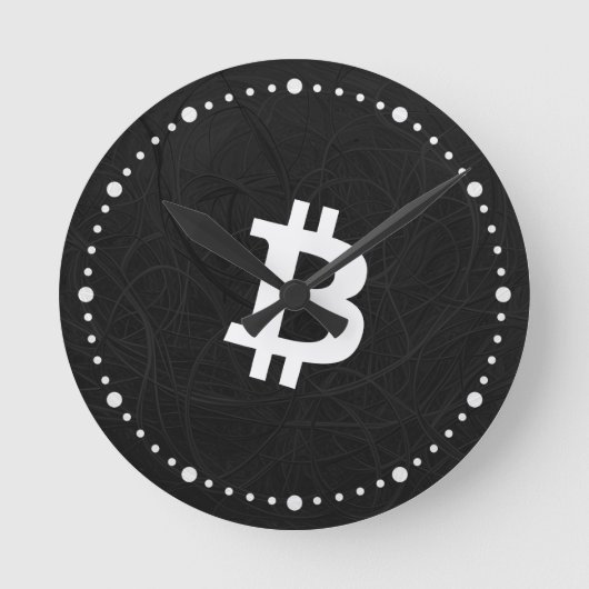 Bitcoin Neuron Zwart Ronde Klok (Voorkant)