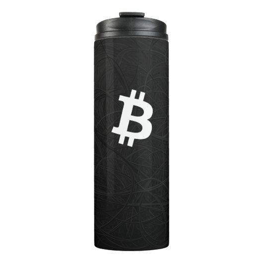 Bitcoin Neuron Zwart Thermosbeker (Voorkant)