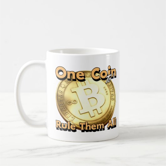 bitcoin One Coin to Rule Them All mug Koffiemok (Links)