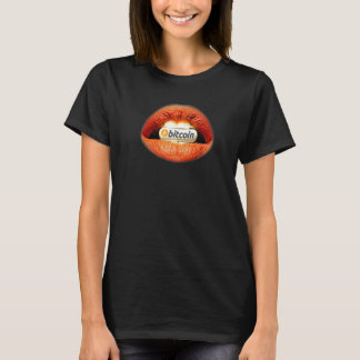 Bitcoin Oranje Pil Lippen Crypto Valuta Investeren T-shirt