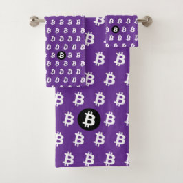 Bitcoin Paars Bad Handdoek