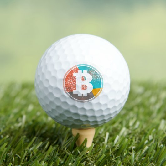 Bitcoin Pastel Pop Art Halftone Logo Golfballen (Insitu Shirt)