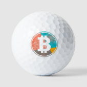 Bitcoin Pastel Pop Art Halftone Logo Golfballen (Voorkant)