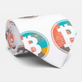 Bitcoin Pastel Pop Art Halftone Logo Stropdas (Opgerold)