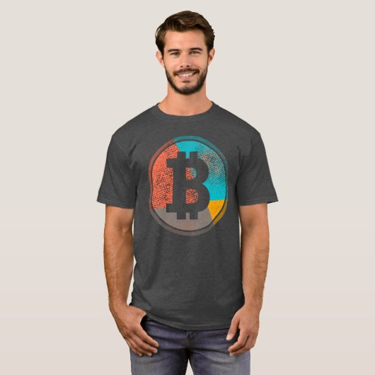 Bitcoin Pastel Pop Art Halftone Logo T-shirt (Voorkant volledig)
