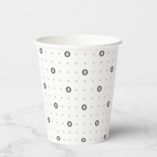 Bitcoin Polka Dot 8oz Paper Cup Papieren Bekers (Voorkant)