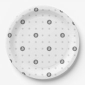 Bitcoin Polka Dot Paper Plate (Large) Papieren Bordje (Voorkant)