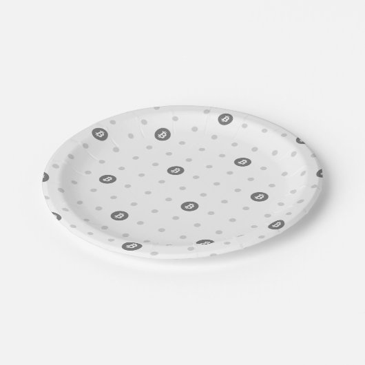 Bitcoin Polka Dot Paper Plate (Small) Papieren Bordje (Gekanteld)