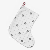 Bitcoin Polka Dots Christmas Stocking (Large) Grote Kerstsok (Voorkant (Hangend))