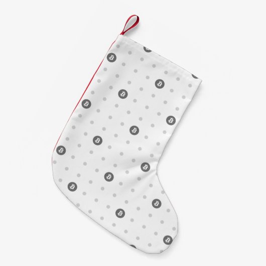 Bitcoin Polka Dots Christmas Stocking (Small) Kleine Kerstsok (Voorkant (Hangend))