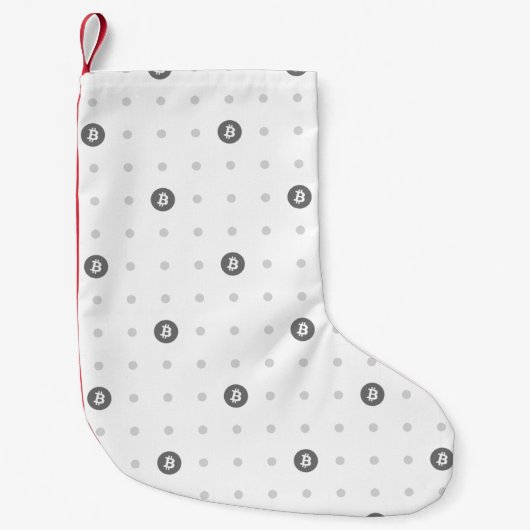 Bitcoin Polka Dots Christmas Stocking (Small) Kleine Kerstsok (Voorkant)