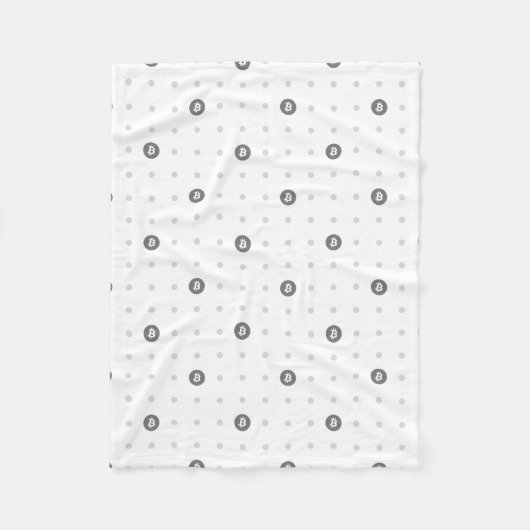 Bitcoin Polka Dots Fleece Blanket Deken (Voorkant)