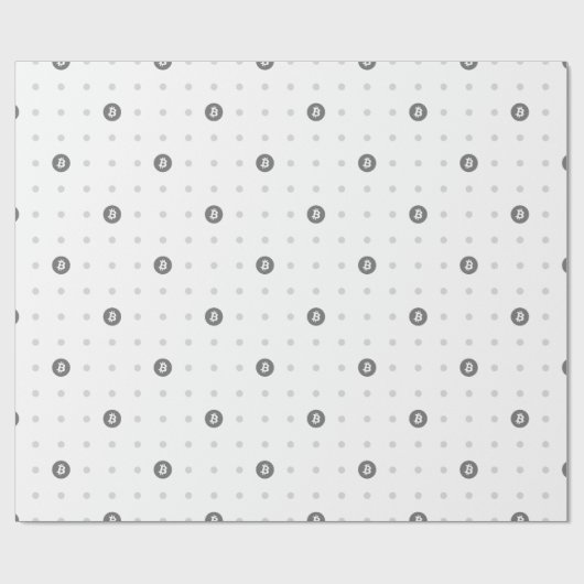 Bitcoin Polka Dots Wrapping Paper Cadeaupapier (Vlak)