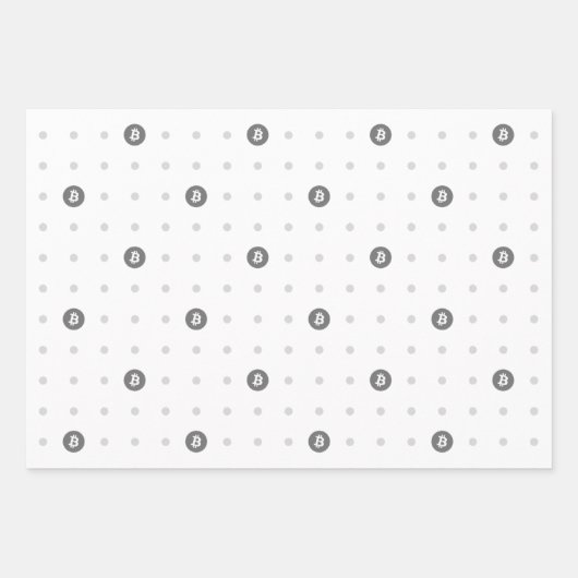Bitcoin Polka Dots Wrapping Paper Sheets (Voorkant 3)