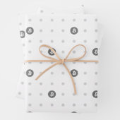 Bitcoin Polka Dots Wrapping Paper Sheets (In situ)